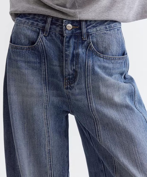 ウォッシュ加工 カーブワイドデニムパンツ FC26K006【Fano Studios