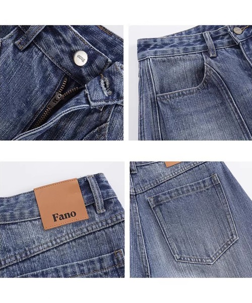 ウォッシュ加工 カーブワイドデニムパンツ FC26K006【Fano Studios