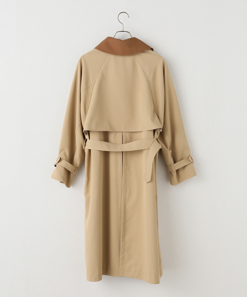 JOURNAL STANDARD(ジャーナルスタンダード)の「ポリエステルギャバダブルカラートレンチコート(トレンチコート・レディース・ベージュ・36/38)」の2枚目の写真