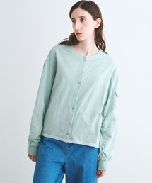 three dots（スリードッツ）の「ピグメントダイ ライトブルゾン（ブルゾン）」