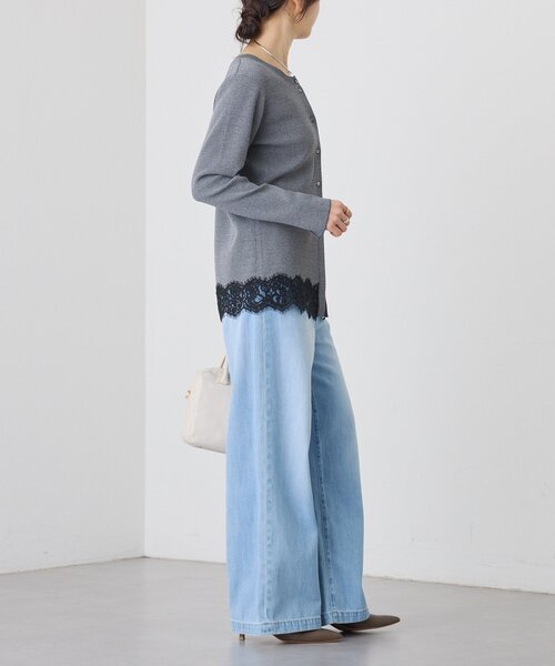 RIVE DROITE(リヴドロワ)の「【鮮度抜群】レーストリムカーディガン(カーディガン/ボレロ・レディース・グレー/グレイッシュベージュ・FREE)」の5枚目の写真