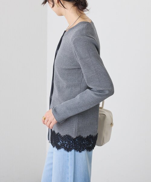 RIVE DROITE(リヴドロワ)の「【鮮度抜群】レーストリムカーディガン(カーディガン/ボレロ・レディース・グレー/グレイッシュベージュ・FREE)」の9枚目の写真