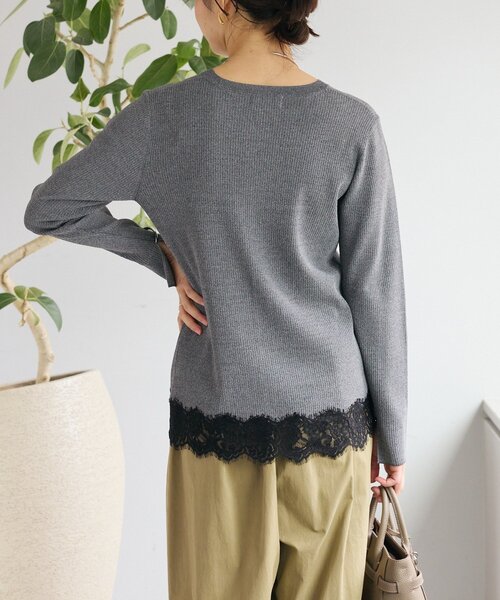 RIVE DROITE(リヴドロワ)の「【鮮度抜群】レーストリムカーディガン(カーディガン/ボレロ・レディース・グレー/グレイッシュベージュ・FREE)」の16枚目の写真