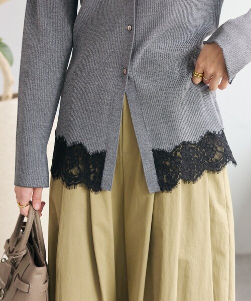 RIVE DROITE(リヴドロワ)の「【鮮度抜群】レーストリムカーディガン(カーディガン/ボレロ・レディース・グレー/グレイッシュベージュ・FREE)」の17枚目の写真