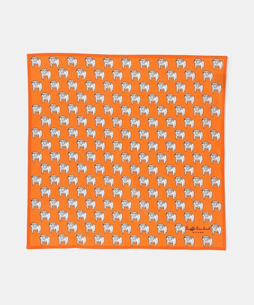 UNITED ARROWS（ユナイテッドアローズ）の「＜Dieffe Kinloch＞Bulldog ハンカチ（バンダナ/スカーフ・メンズ・シャーベット/オレンジ・FREE）」の7枚目の写真