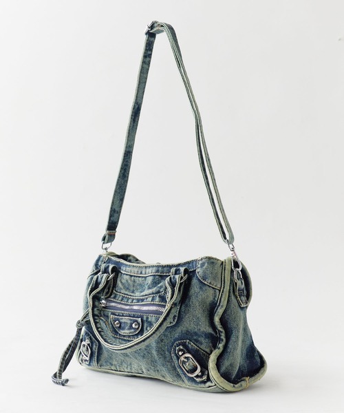 Chick（チック）の「Studded 2-Way Denim Shoulder Bag / スタッズ付き 2WAY デニムショルダーバッグ 2026年春夏（ハンドバッグ・レディース・ブラック/ネイビー・FREE）」の14枚目の写真