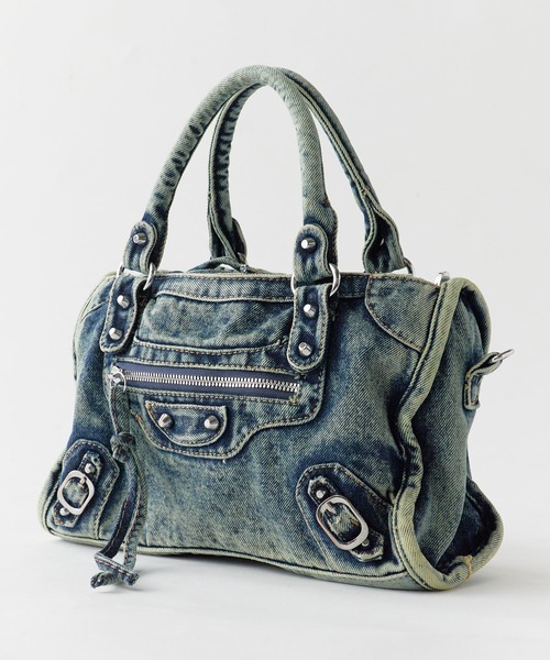 Chick（チック）の「Studded 2-Way Denim Shoulder Bag / スタッズ付き 2WAY デニムショルダーバッグ 2026年春夏（ハンドバッグ・レディース・ブラック/ネイビー・FREE）」の12枚目の写真