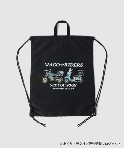 Mac-House(マックハウス)の「ゆるキャン△ロゴナップサック(バックパック/リュック・メンズ・ブラック/グレー・FREE)」の2枚目の写真