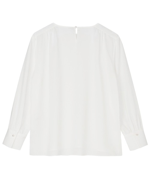 TOKYO SHIRTS(トウキョウシャツ)の「シルキーサテン クルーネック ブラウス(シャツ/ブラウス・レディース・ホワイト・M/L)」の2枚目の写真