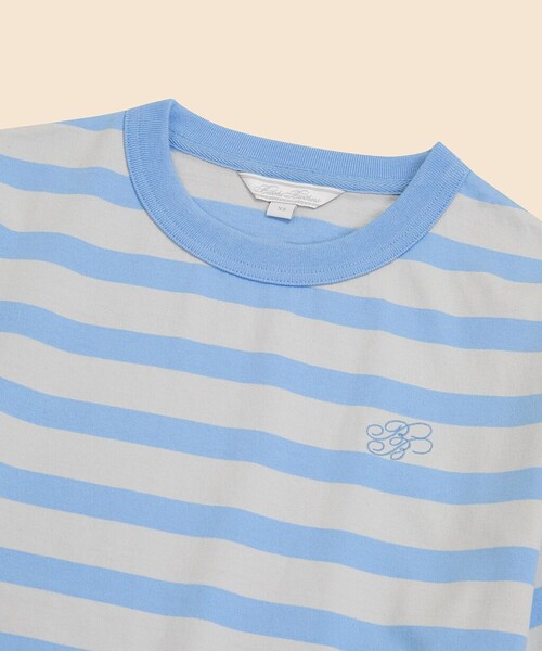 BROOKS BROTHERS(ブルックスブラザーズ)の「【Double B Collection】コットン BBロゴ マリナーストライプ ヘビーウェイトTシャツ(Tシャツ/カットソー・レディース・ブルー・X-SMALL/SMALL/MEDIUM/LARGE)」の2枚目の写真
