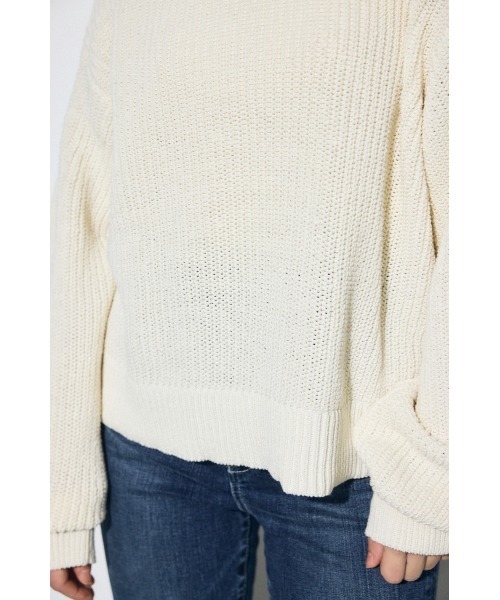 AZUL by moussy(アズールバイマウジー)の「畔編みリラックスニットトップス(ニット/セーター・レディース・アイボリー/ライトブルー/ライトイエロー/ネイビー・FREE)」の11枚目の写真