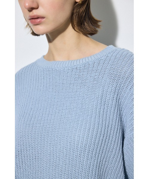 AZUL by moussy(アズールバイマウジー)の「畔編みリラックスニットトップス(ニット/セーター・レディース・アイボリー/ライトブルー/ライトイエロー/ネイビー・FREE)」の18枚目の写真