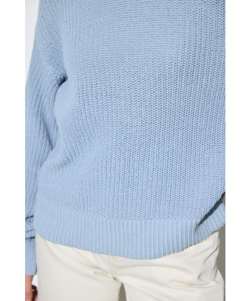 AZUL by moussy(アズールバイマウジー)の「畔編みリラックスニットトップス(ニット/セーター・レディース・アイボリー/ライトブルー/ライトイエロー/ネイビー・FREE)」の19枚目の写真