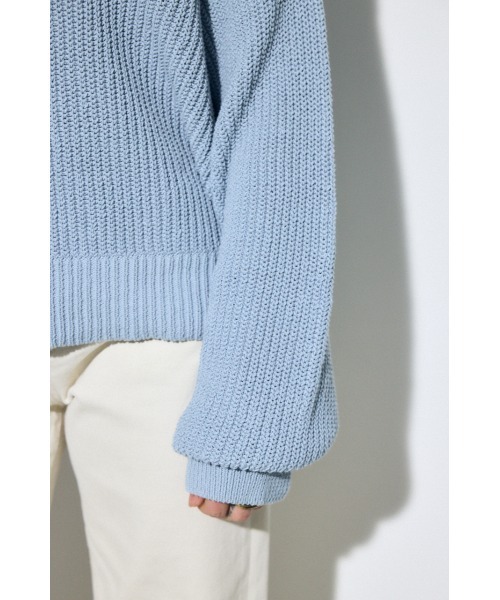 AZUL by moussy(アズールバイマウジー)の「畔編みリラックスニットトップス(ニット/セーター・レディース・アイボリー/ライトブルー/ライトイエロー/ネイビー・FREE)」の20枚目の写真