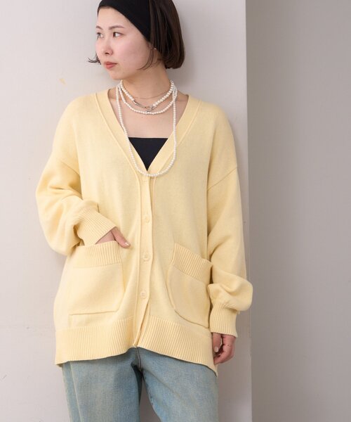 WILLOW(ウィロー)の「【willow】cottonニットカーデ(カーディガン/ボレロ・レディース・サックスブルー/イエロー/ピンク・ONE SIZE)」の3枚目の写真