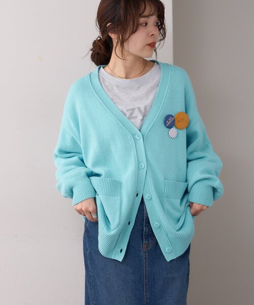 WILLOW(ウィロー)の「【willow】cottonニットカーデ(カーディガン/ボレロ・レディース・サックスブルー/イエロー/ピンク・ONE SIZE)」の18枚目の写真