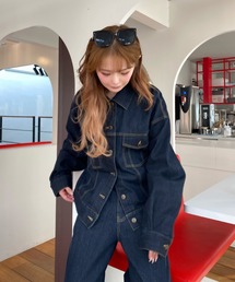 RAY CASSIN | 【SET UPで着られる！】ウエストシェイプデニムGジャン(デニムジャケット)