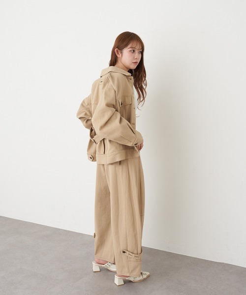 春秋の羽織りにオススメ◎】ウエストシェイプデニムGジャン（デニム