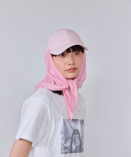 OVERRIDE（オーバーライド）の「OVERRIDE  HEATLOCK SCARF CAP SGP / オーバーライド（キャップ・レディース・ブラック/ピンク/ホワイト・58cm）」の4枚目の写真