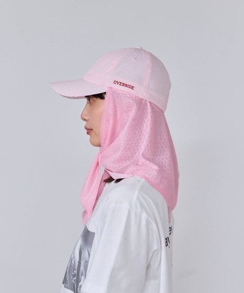 OVERRIDE（オーバーライド）の「OVERRIDE  HEATLOCK SCARF CAP SGP / オーバーライド（キャップ・レディース・ブラック/ピンク/ホワイト・58cm）」の5枚目の写真