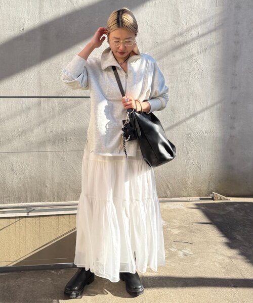 LOUNGEDRESS（ラウンジドレス）の「【＠_yoshinosan_【GALENA/ガレナ】スロープワンショルダーBag（トートバッグ・レディース・ベージュ/ブラック・FREE）」の5枚目の写真