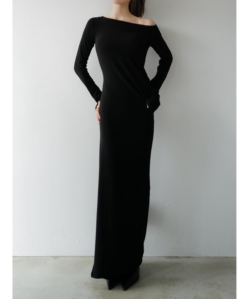 silky fitted off shoulder long dress（ワンピース）｜celon（セロン