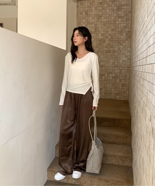 Siel（シエル）の「サテンイージーパンツ（その他パンツ・レディース・ブラウン/グレー/ベージュ/ブラック・FREE）」の9枚目の写真