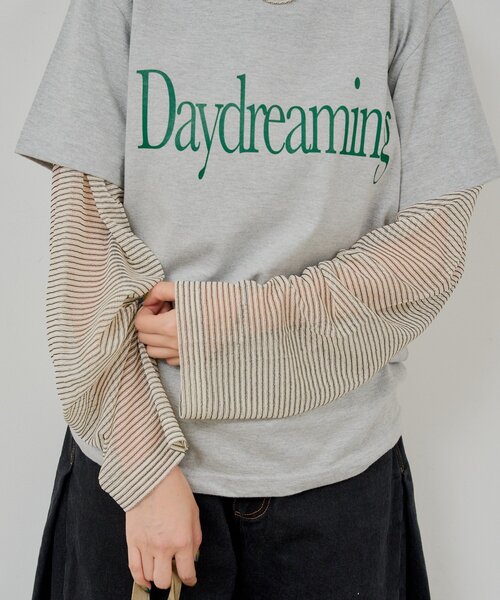 WHIMSIC（ウィムジック）の「【UNISEX/新色追加】シアーボーダーヘンリーネックプルオーバー（ニット/セーター・メンズ・オフホワイト/チャコールグレー/ベージュ・FREE）」の4枚目の写真