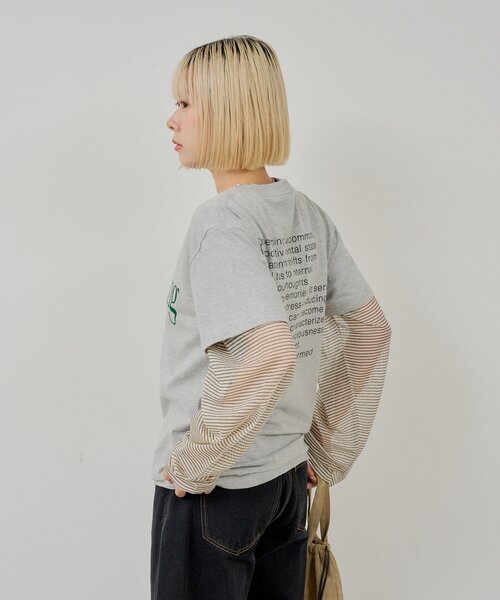 WHIMSIC（ウィムジック）の「【UNISEX/新色追加】シアーボーダーヘンリーネックプルオーバー（ニット/セーター・メンズ・オフホワイト/チャコールグレー/ベージュ・FREE）」の6枚目の写真