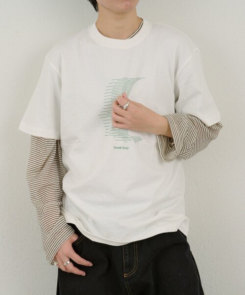WHIMSIC（ウィムジック）の「【UNISEX/新色追加】シアーボーダーヘンリーネックプルオーバー（ニット/セーター・メンズ・オフホワイト/チャコールグレー/ベージュ・FREE）」の15枚目の写真