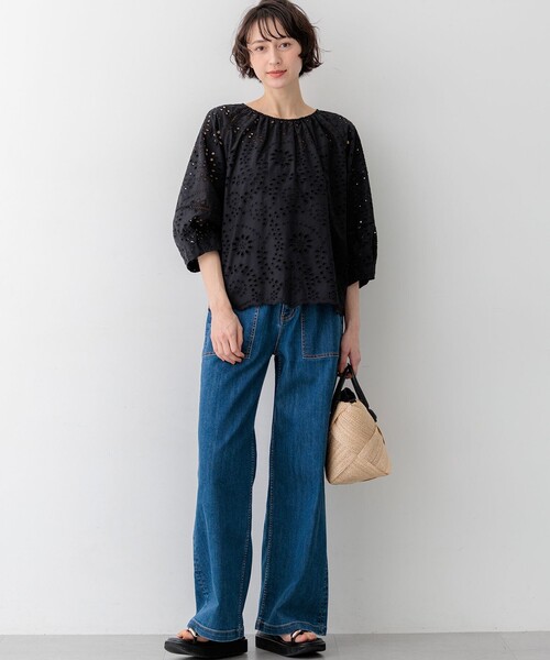 23区 S(ニジュウサンクチイサイサイズ)の「23区DENIM サマー ベイカーパンツ(デニムパンツ・レディース・ネイビー系/ターコイズブルー系/スカイブルー系・34/32/30/28)」の5枚目の写真