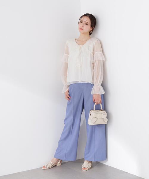 PROPORTION BODY DRESSING(プロポーションボディドレッシング)の「チュールラッフルブラウス / 1216110304(シャツ/ブラウス・レディース・ホワイト系その他/グレー/ブルー・FREE)」の21枚目の写真