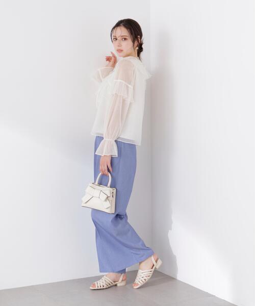 PROPORTION BODY DRESSING(プロポーションボディドレッシング)の「チュールラッフルブラウス / 1216110304(シャツ/ブラウス・レディース・ホワイト系その他/グレー/ブルー・FREE)」の17枚目の写真