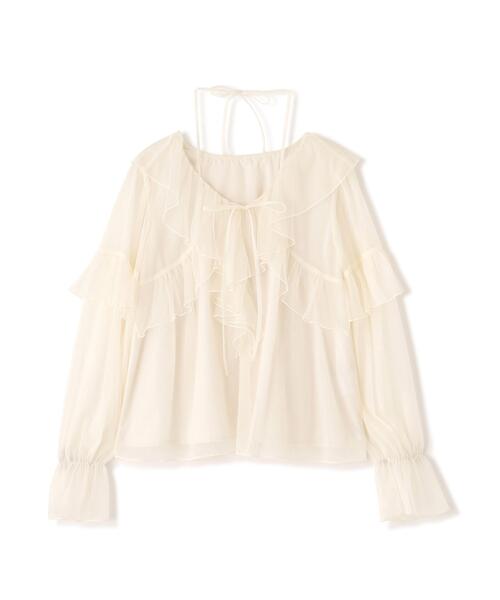 PROPORTION BODY DRESSING(プロポーションボディドレッシング)の「チュールラッフルブラウス / 1216110304(シャツ/ブラウス・レディース・ホワイト系その他/グレー/ブルー・FREE)」の16枚目の写真