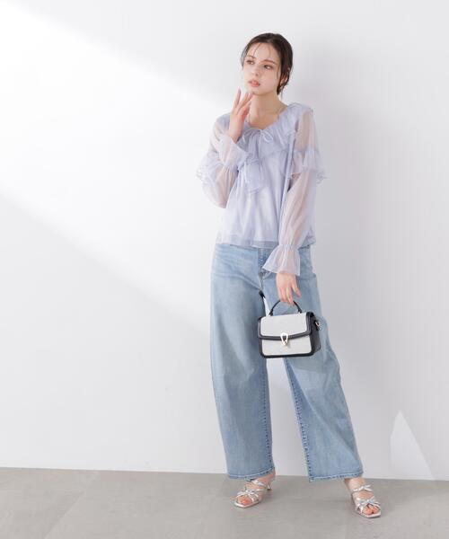 PROPORTION BODY DRESSING(プロポーションボディドレッシング)の「チュールラッフルブラウス / 1216110304(シャツ/ブラウス・レディース・ホワイト系その他/グレー/ブルー・FREE)」の11枚目の写真