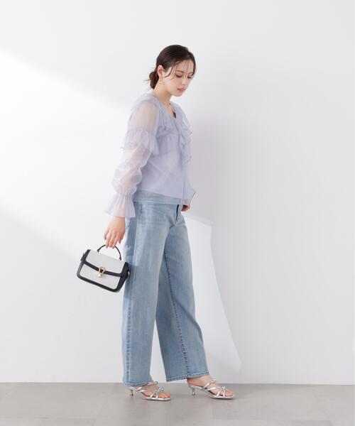 PROPORTION BODY DRESSING(プロポーションボディドレッシング)の「チュールラッフルブラウス / 1216110304(シャツ/ブラウス・レディース・ホワイト系その他/グレー/ブルー・FREE)」の8枚目の写真