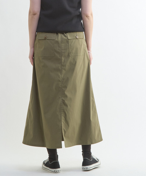 CONVERSE TOKYO(コンバーストウキョウ)の「MILITARY TUCK FLARE SKIRT(スカート・レディース・カーキ/ブラック・FREE)」の5枚目の写真
