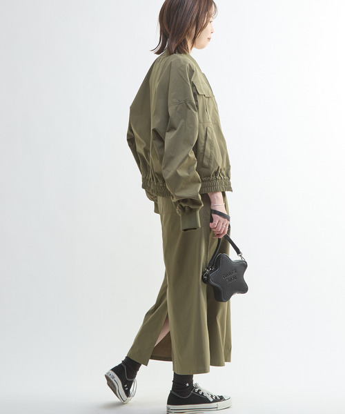 CONVERSE TOKYO(コンバーストウキョウ)の「MILITARY TUCK FLARE SKIRT(スカート・レディース・カーキ/ブラック・FREE)」の7枚目の写真