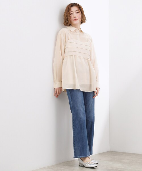 grove（グローブ）の「【2点SET】今どきシアーシャツ＆キャミセット（シャツ/ブラウス・レディース・ナチュラル/ライトグレー・02/01/05/04/03）」の15枚目の写真