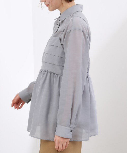 grove（グローブ）の「【2点SET】今どきシアーシャツ＆キャミセット（シャツ/ブラウス・レディース・ナチュラル/ライトグレー・02/01/05/04/03）」の11枚目の写真