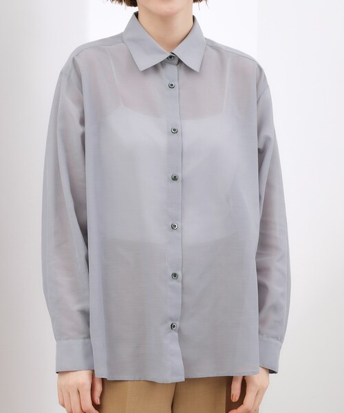grove（グローブ）の「【2点SET】今どきシアーシャツ＆キャミセット（シャツ/ブラウス・レディース・ナチュラル/ライトグレー・02/01/05/04/03）」の4枚目の写真