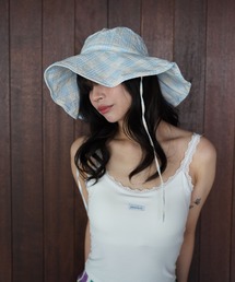 【SANSeLF】チェックシャーリングハット saa26s026