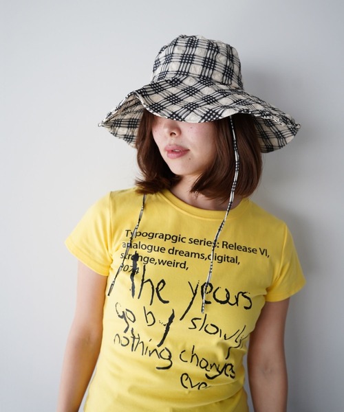 SANSeLF（サンセルフ）の「【SANSeLF】チェックシャーリングハット saa26s026（ハット・レディース・ブルー/ブラック・FREE）」の3枚目の写真