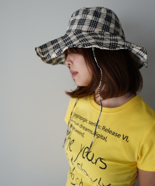 SANSeLF（サンセルフ）の「【SANSeLF】チェックシャーリングハット saa26s026（ハット・レディース・ブルー/ブラック・FREE）」の5枚目の写真