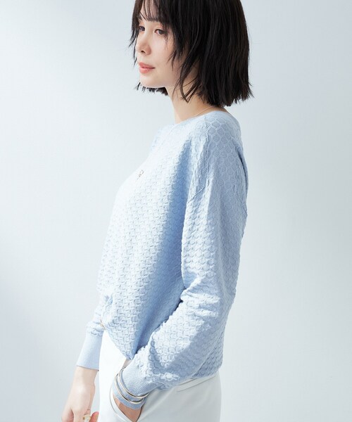 INDIVI(インディヴィ)の「【洗える/無縫製】ジャカード編みニット(ニット/セーター・レディース・ネイビー/ライトブルー/オフホワイト・38/13/15 /05)」の9枚目の写真