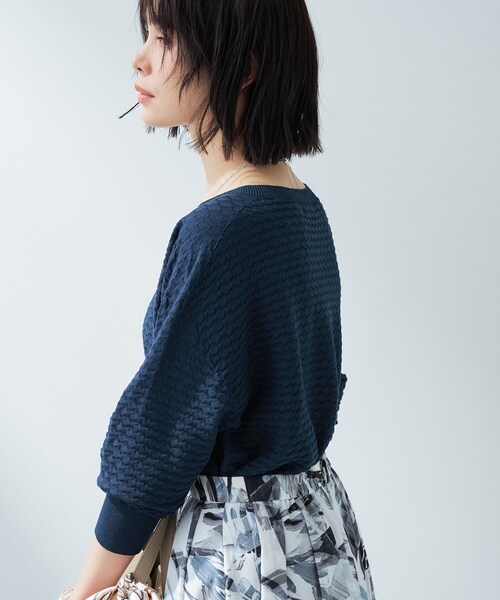 INDIVI(インディヴィ)の「【洗える/無縫製】ジャカード編みニット(ニット/セーター・レディース・ネイビー/ライトブルー/オフホワイト・38/13/15 /05)」の13枚目の写真