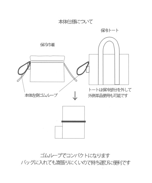 BAYFLOW（ベイフロー）の「[保冷・保温]リトルモカ保冷巾着（ポーチ・レディース・ホワイト/ライトグレー/ライトブルー・0）」の7枚目の写真