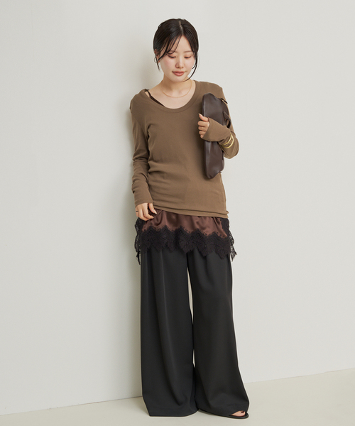 plage（プラージュ）の「R’IAM フライス ロンTEE（Tシャツ/カットソー・レディース・ブラウン/アイボリー・FREE）」の19枚目の写真