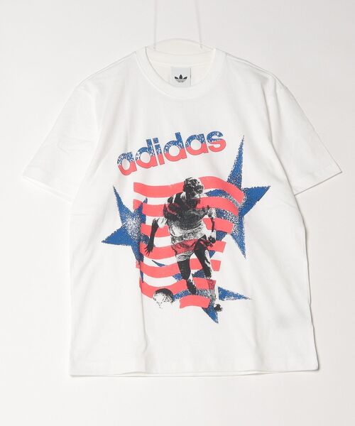 adidas（アディダス）の「アーカイブ サッカー グラフィック半袖Tシャツ / アディダスオリジナルス adidas Originals（Tシャツ/カットソー・メンズ・ホワイト・X-LARGE/SMALL/MEDIUM/LARGE/XX-LARGE/3XL/X-SMALL）」の6枚目の写真