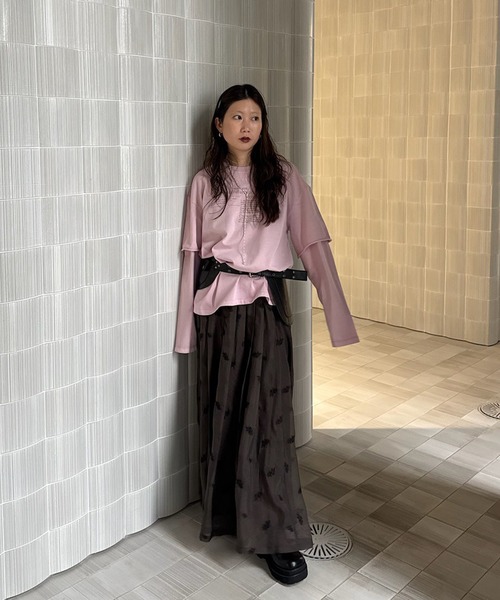 Ameri（アメリ）の「SYNTHETIC LEATHER UTILITY BELT（ベルト・レディース・ベージュ/ブラック・FREE）」の6枚目の写真